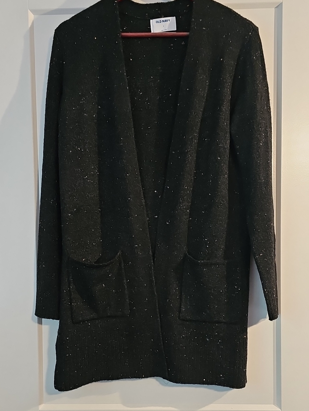 Old Navy Women's Black Speckeled Open-Front Knit Cardigan Small